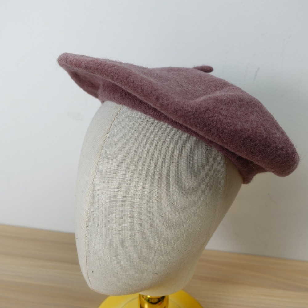 Pink Wool Beret Womens ASOS Design Solid Mauve Winter Fall French Style Mod Hat